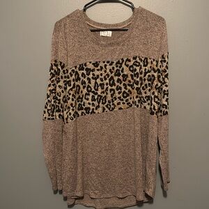 2XL Maurice’s Leopard & Brown Sweater